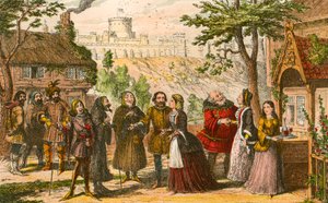 Sir John Falstaff en visite chez son ami Page, à Windsor