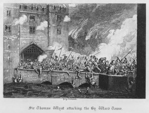 Sir Thomas Wyat attaquant la Tour By Ward (gravure) - George Cruikshank