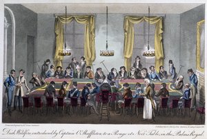 Table de jeux au Palais Royal - dans "Life in Paris" par David Carey, Londres