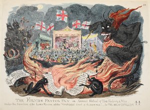 La poêle à frire des démons ou festival annuel de la folie et du vice, pub. 1832 - George Cruikshank