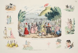 La promenade matinale, pub. 1833 (gravure en couleur)