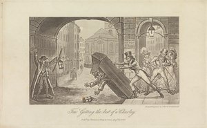Tom prenant le dessus sur un Charley - George Cruikshank