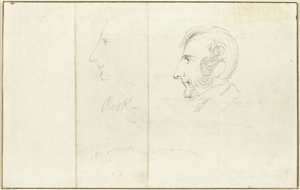 Deux autoportraits de profil - George Cruikshank