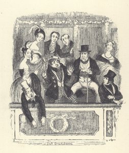 Spectateurs victoriens dans une loge à un théâtre de Londres (gravure)