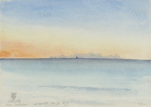 La Corse depuis San Remo au lever du soleil, 7h30, 26 novembre 1877