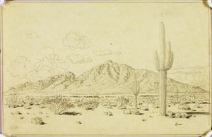 Sans titre (dessin de report pour Camelback Mountain, Phoenix) - George Elbert Burr