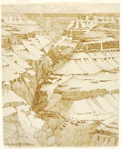 Sans titre (dessin de transfert pour Grand Canyon [n° 1]) - George Elbert Burr