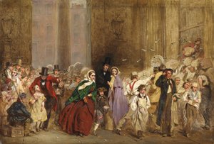 Esquisse pour le bureau de poste général, une minute avant six heures - George Elgar Hicks