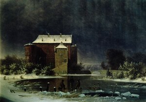 Maison hantée dans la neige, 1848 - George Emil Libert