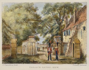 Portes du Palais, Kew, planche 3 de Jardins de Kew : Une série de vingt-quatre dessins sur pierre, gravés par Charles Hullmandel (1789-1850) publiés en 1820