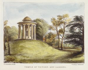 Temple du Soleil, Arboretum, Jardins de Kew, planche 20 de Kew Gardens: A Series of Twenty-Four Drawings on Stone, gravé par Charles Hullmandel, publié en 1820 (lithographie coloriée à la main)