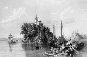 Janghera, ou le Rocher des Fakirs, sur le Gange, 1838