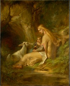 Sainte Geneviève de Brabant dans la forêt, années 1860