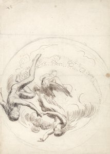 Étude pour une décoration de plafond circulaire (encre brune et graphite) - George Frederick Watts