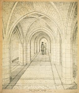 New College Oxford : Passage proposé des anciens aux nouveaux bâtiments