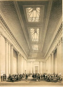 Intérieur de la Salle de Commerce, Threadneedle Street, Londres, vers 1850