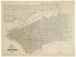 Carte de la ville de New-York, 1854 (gravure, encre sur papier)