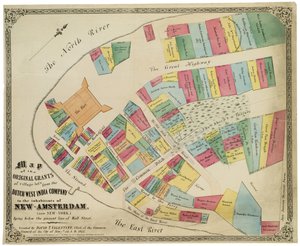 Carte des concessions originales de lots de village de la Compagnie néerlandaise des Indes occidentales aux habitants de New-Amsterdam (aujourd