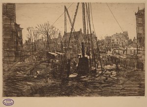 Scène dans une ville néerlandaise avec une sonnette de battage au premier plan - George Hendrik Breitner