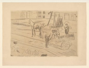 Travaux dans la fosse de construction Sint Agnietenstraat à Amsterdam - George Hendrik Breitner