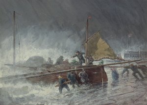 Deal Lugger partant dans une tempête