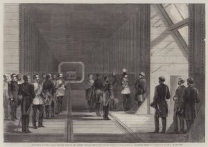 Le Prince de Galles fermant le Dernier Rivet du Pont Tubulaire Victoria sur le Saint-Laurent - George Henry Andrews