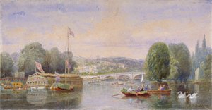 La Tamise avec le pont de Richmond et la colline de Richmond au loin, Londres, 1867