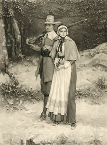Couple puritain en route pour le culte dominical - George Henry Boughton