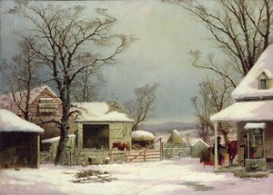 Cour de ferme en hiver, 1862 - George Henry Durrie