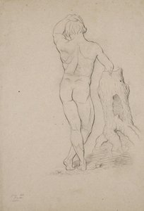 Sans titre - Nu masculin, vue postérieure, 1846 - George Henry Hall