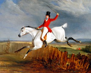 Gentleman sur son chasseur gris - George Henry Laporte