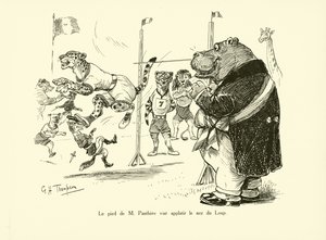 Le pied de M Panthere vint applatir le nez du Loup (litho) - George Henry Thompson