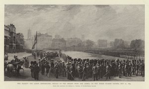 Sa Majesté la Reine distribuant des médailles aux héros de Crimée sur la parade des Horse Guards, 21 mai 1855 - George Housman Thomas