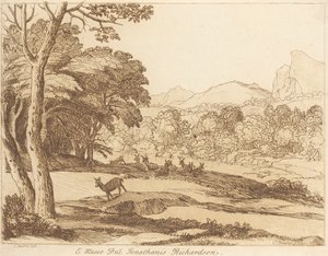 Sans titre : Paysage avec des cerfs