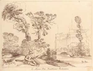 Sans titre : Paysage avec homme assis