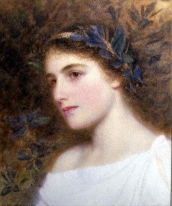 Fille avec un bandeau de laurier