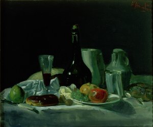 Nature morte - Bouteille et fruits - George Leslie Hunter