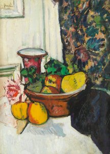 Nature morte avec fruits et rose rose