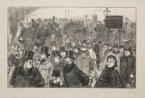Le Courant Vivant au Pont de Londres - Sur le Pont - George Louis Palmella Busson Du Maurier