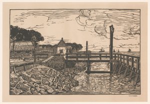 Vue sur un quai et des maisons