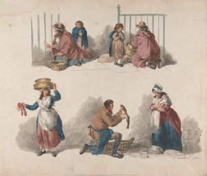 Ensemble de cinq : Cinq études de colporteurs