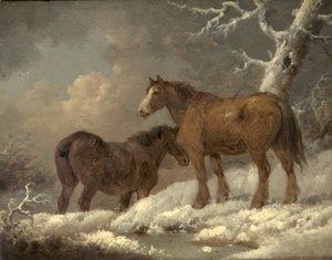 Deux chevaux dans la neige - George Morland