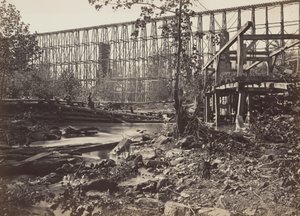 Pont à chevalets à Whiteside - George N. Barnard