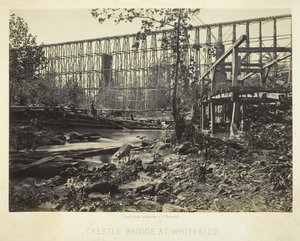 Pont en treillis à Whiteside, 1864