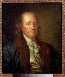 Portrait de Benjamin Franklin (1706-1790), physicien, philosophe et homme politique américain Peinture par George Peter Alexandre Healy (1808-1894)