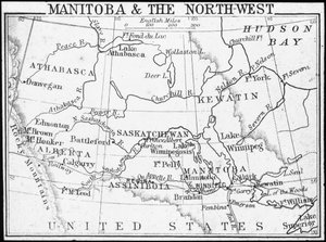 Carte du Manitoba et du Nord-Ouest, Canada, vers 1893