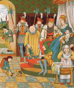 Rumpelstiltskin arrive pour réclamer le premier-né de la princesse comme récompense, 1882 - George R. Halkett