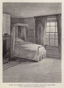Chambre au presbytère de Somersby, Lincolnshire, où est né le poète anglais Alfred, Lord Tennyson en 1809