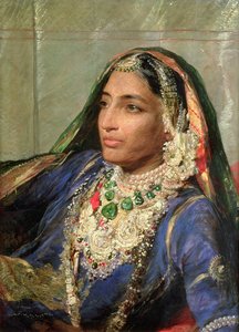 Portrait de Rani Jindan Singh, en sari indien