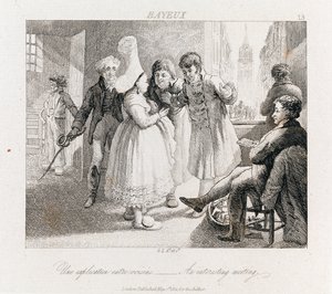 Rencontre intéressante - Bayeux, c.1821 (gravure) - George Robert Lewis